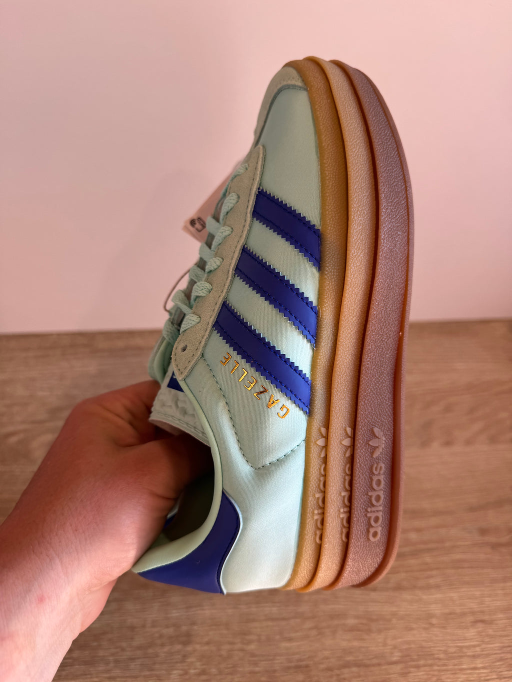 Adidas Gazelle Bold "Clear Mint Lucid Blue Satin"