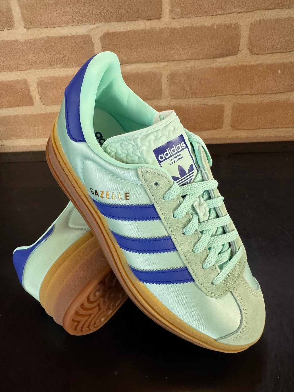 Adidas Gazelle Bold "Clear Mint Lucid Blue Satin"