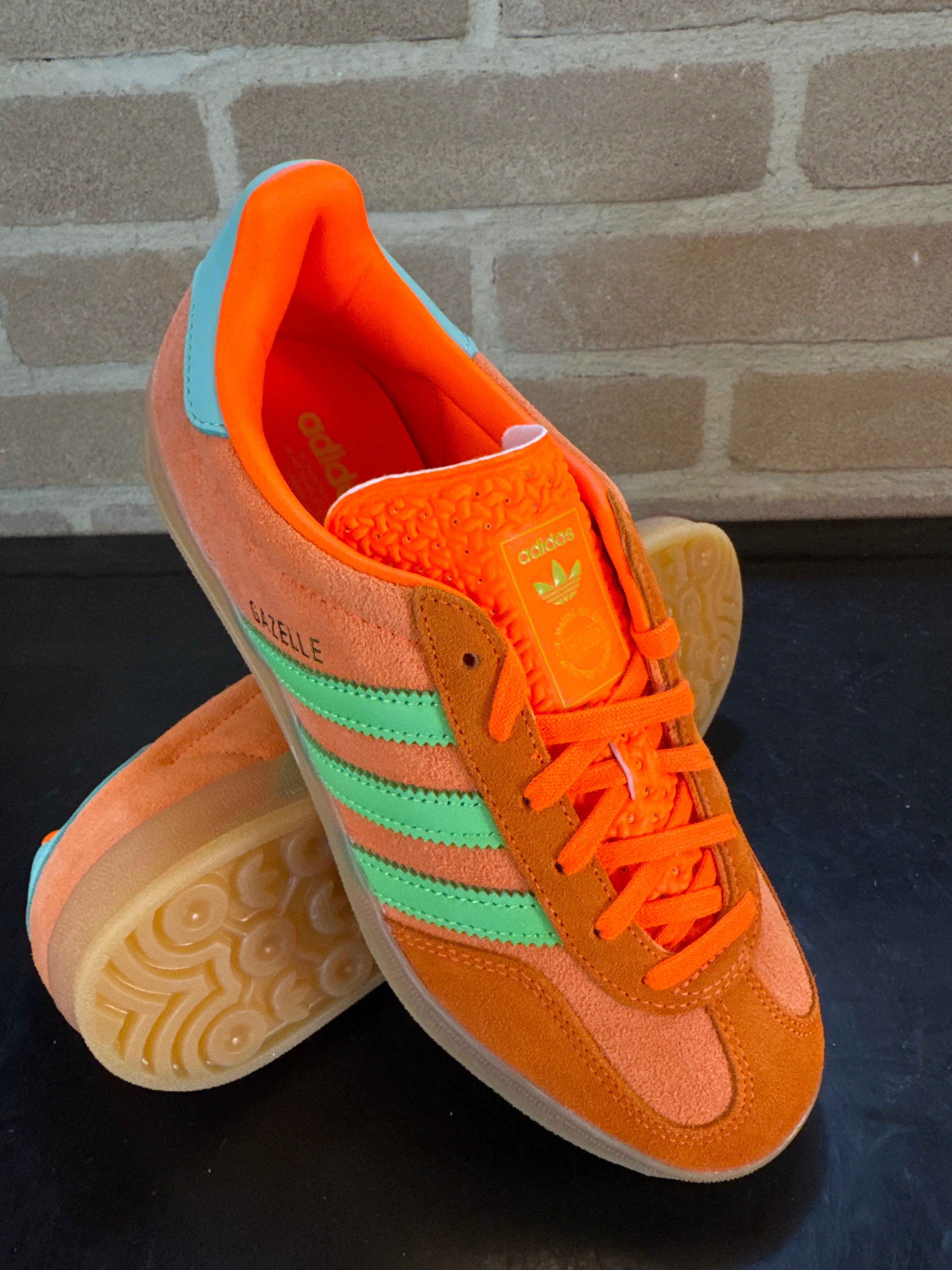 Adidas Gazelle Indoor "Solar Orange Clear Mint"