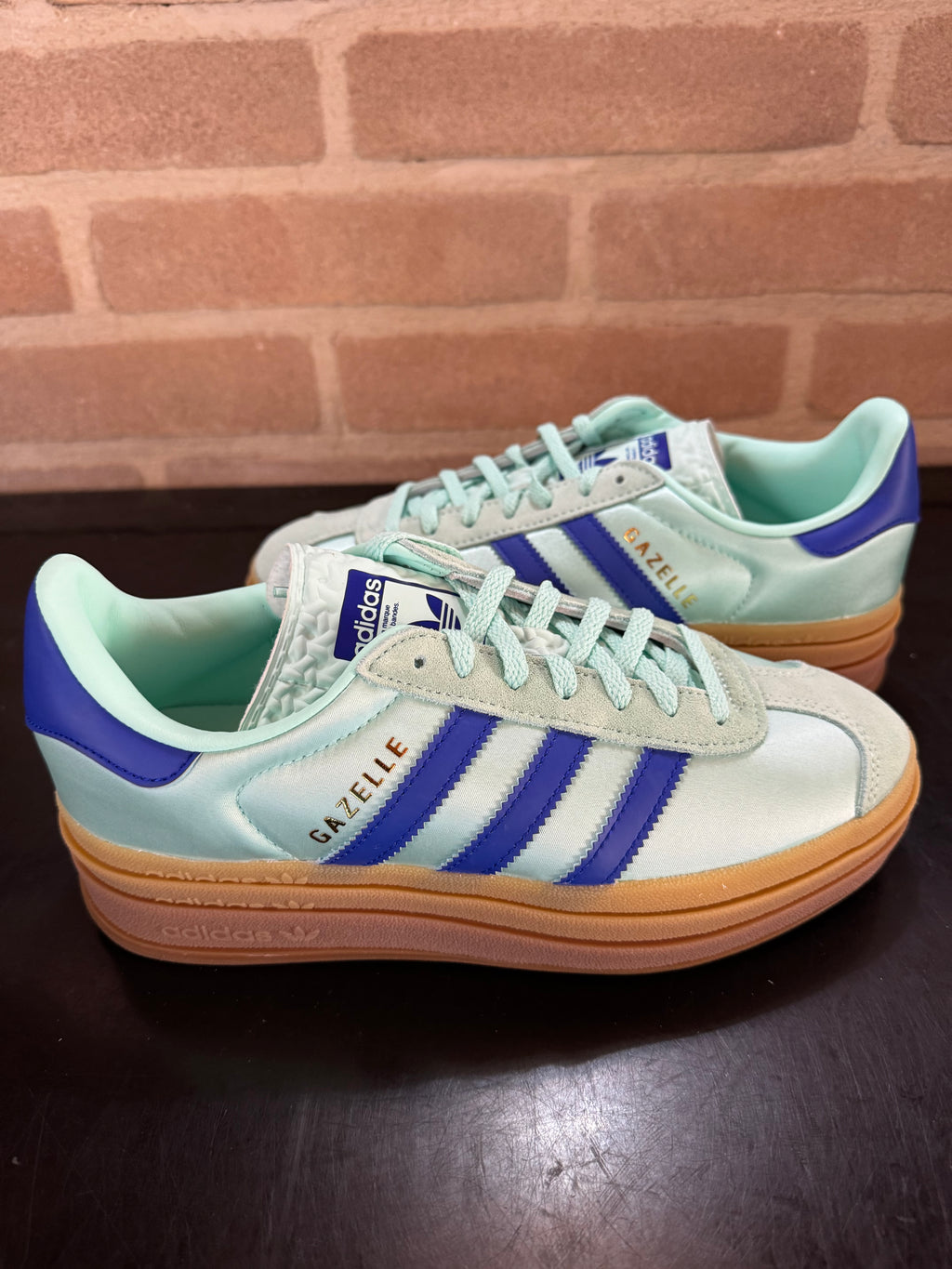 Adidas Gazelle Bold "Clear Mint Lucid Blue Satin"