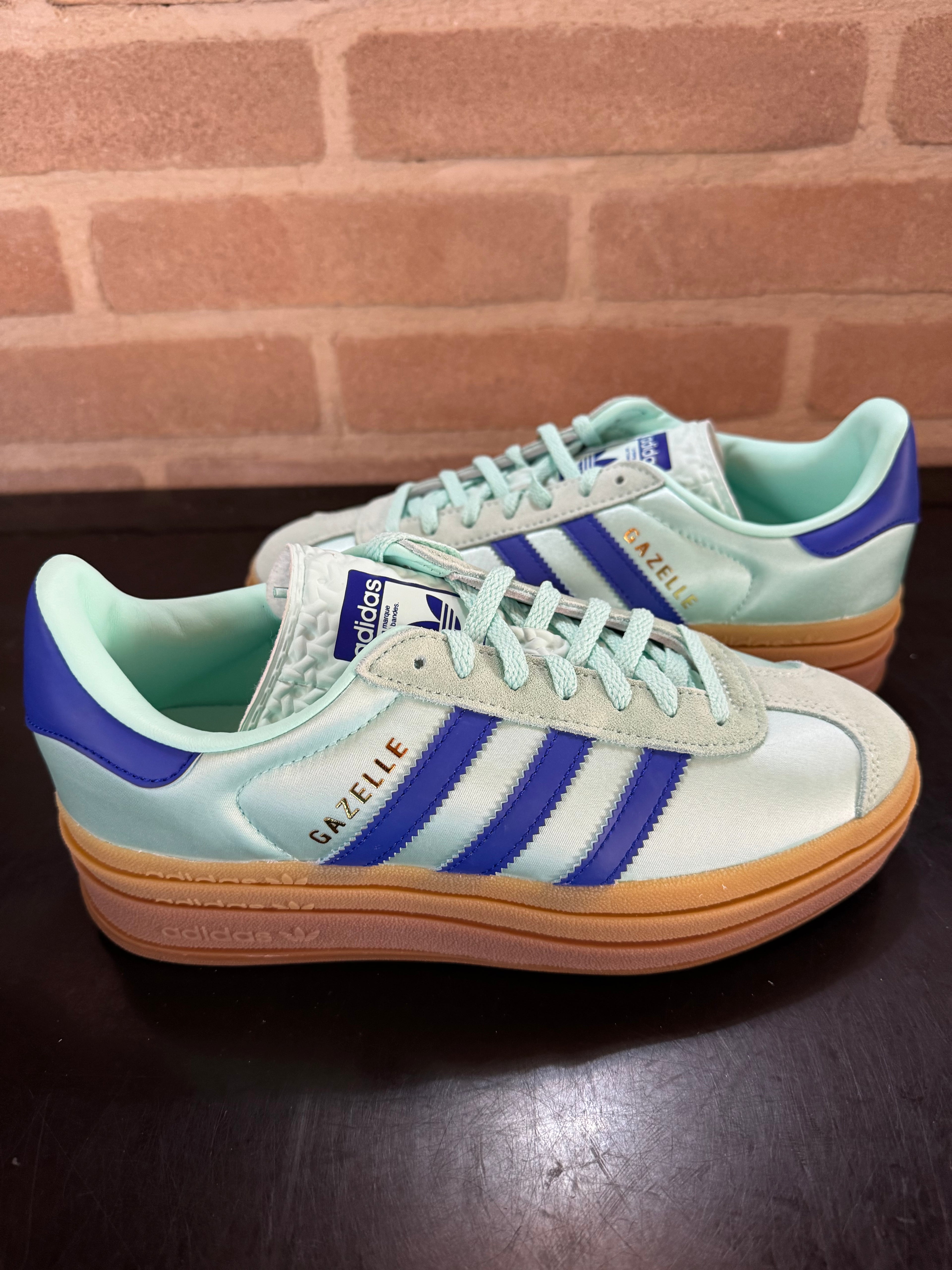 Adidas Gazelle Bold "Clear Mint Lucid Blue Satin"