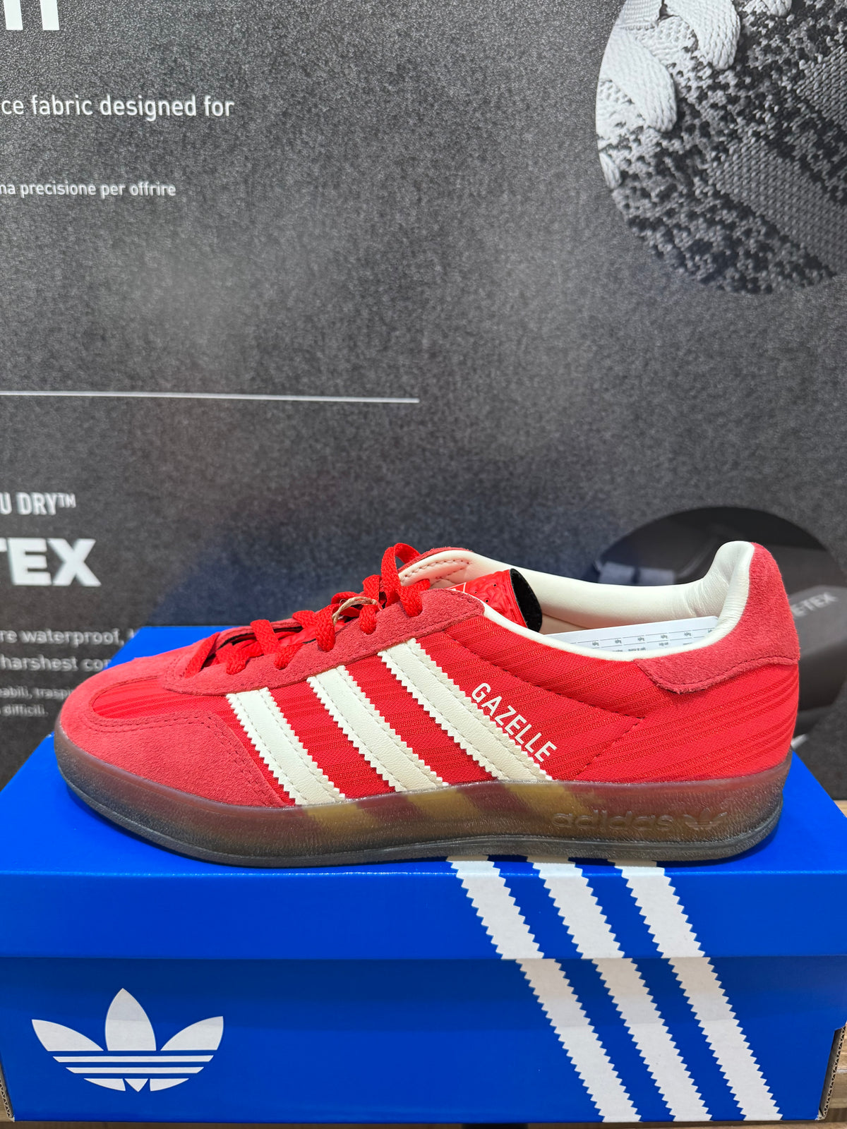 Adidas Gazelle Indoor "Red Pinstripe Satin"