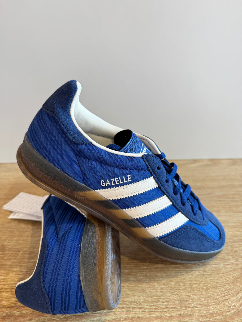 Adidas Gazelle Indoor "Blue Pinstripe Satin"