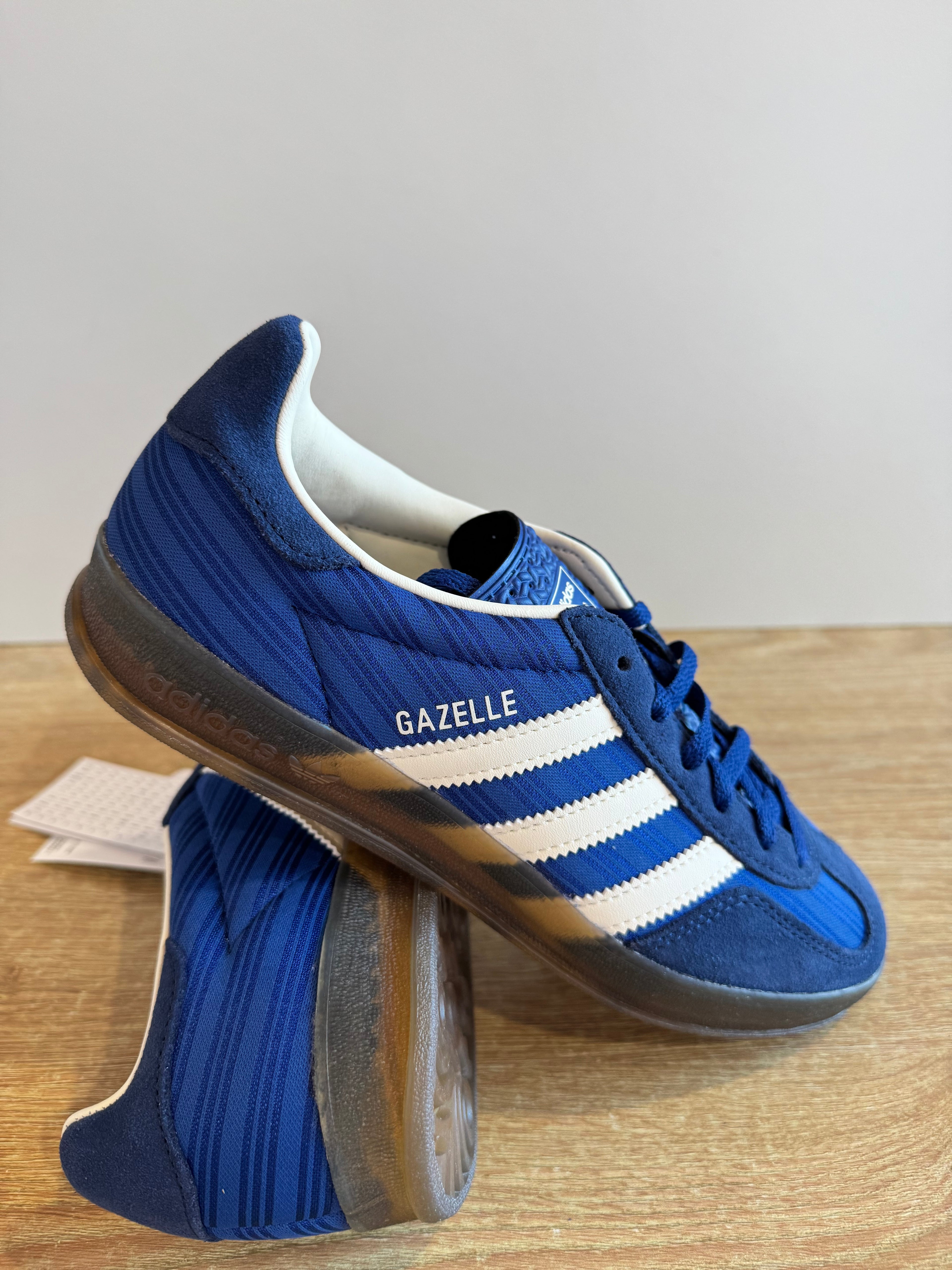 Adidas Gazelle Indoor "Blue Pinstripe Satin"