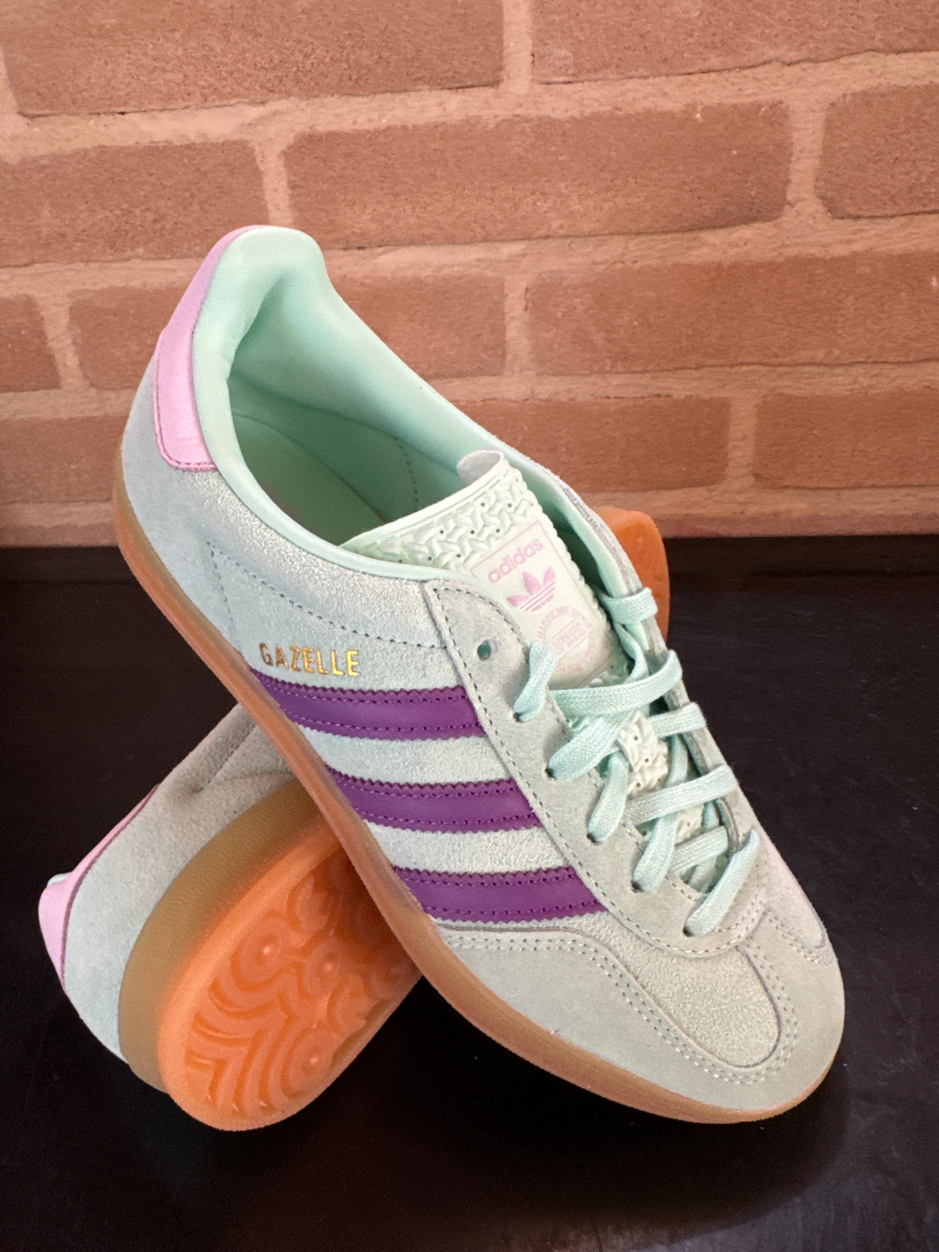 Adidas Gazelle Indoor "Clear Mint Active Purple"