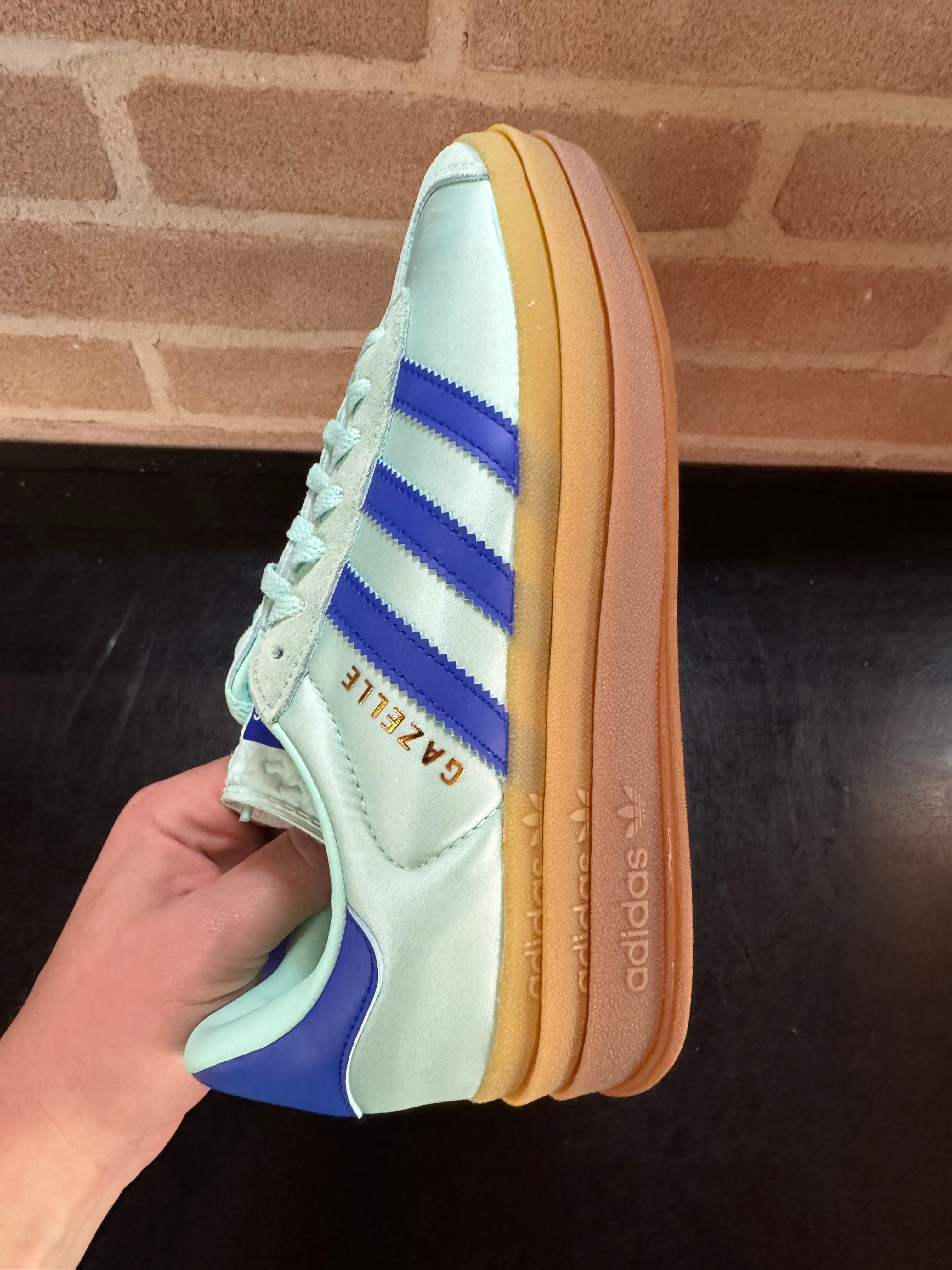 Adidas Gazelle Bold "Clear Mint Lucid Blue Satin"