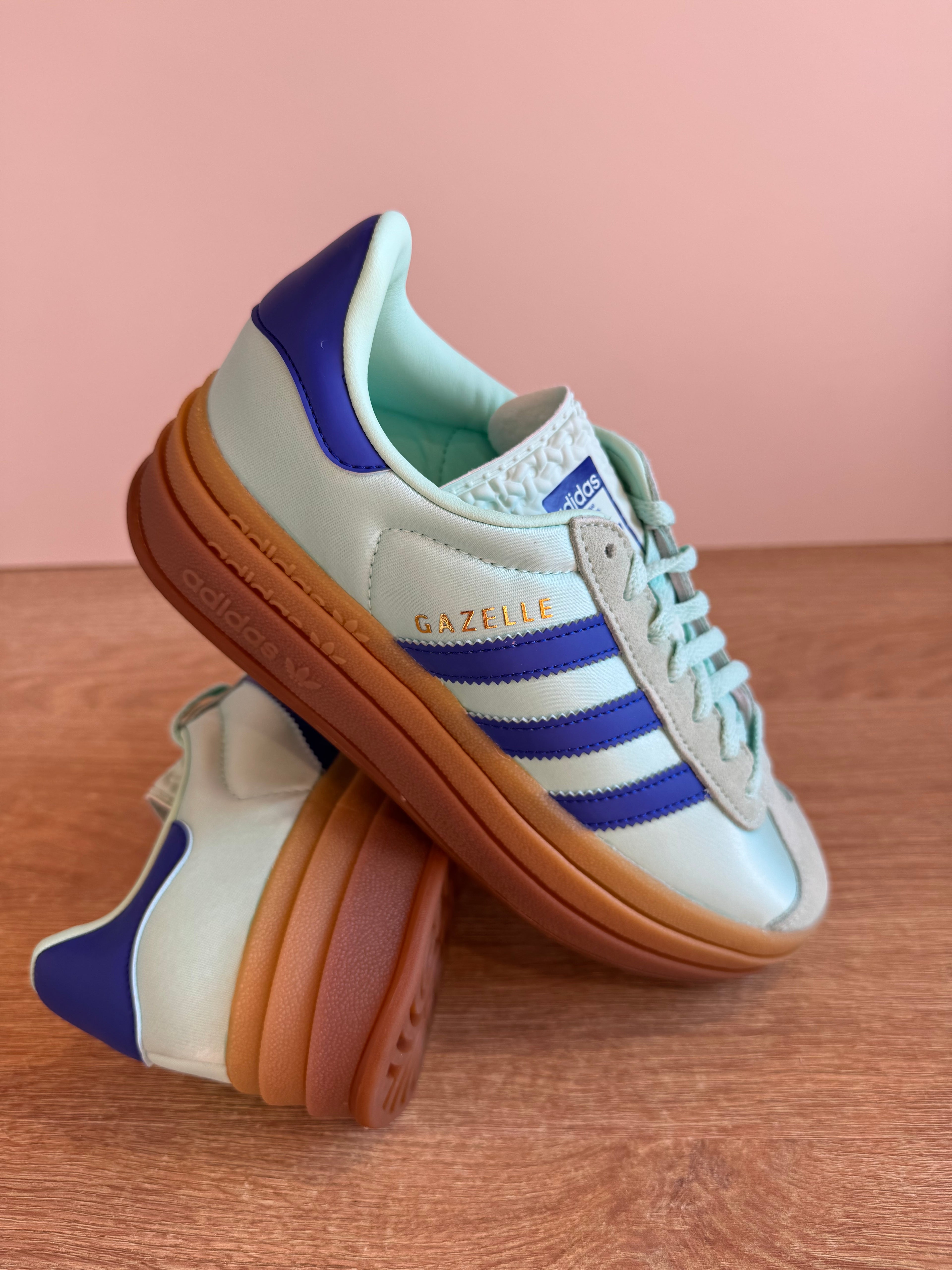 Adidas Gazelle Bold "Clear Mint Lucid Blue Satin"