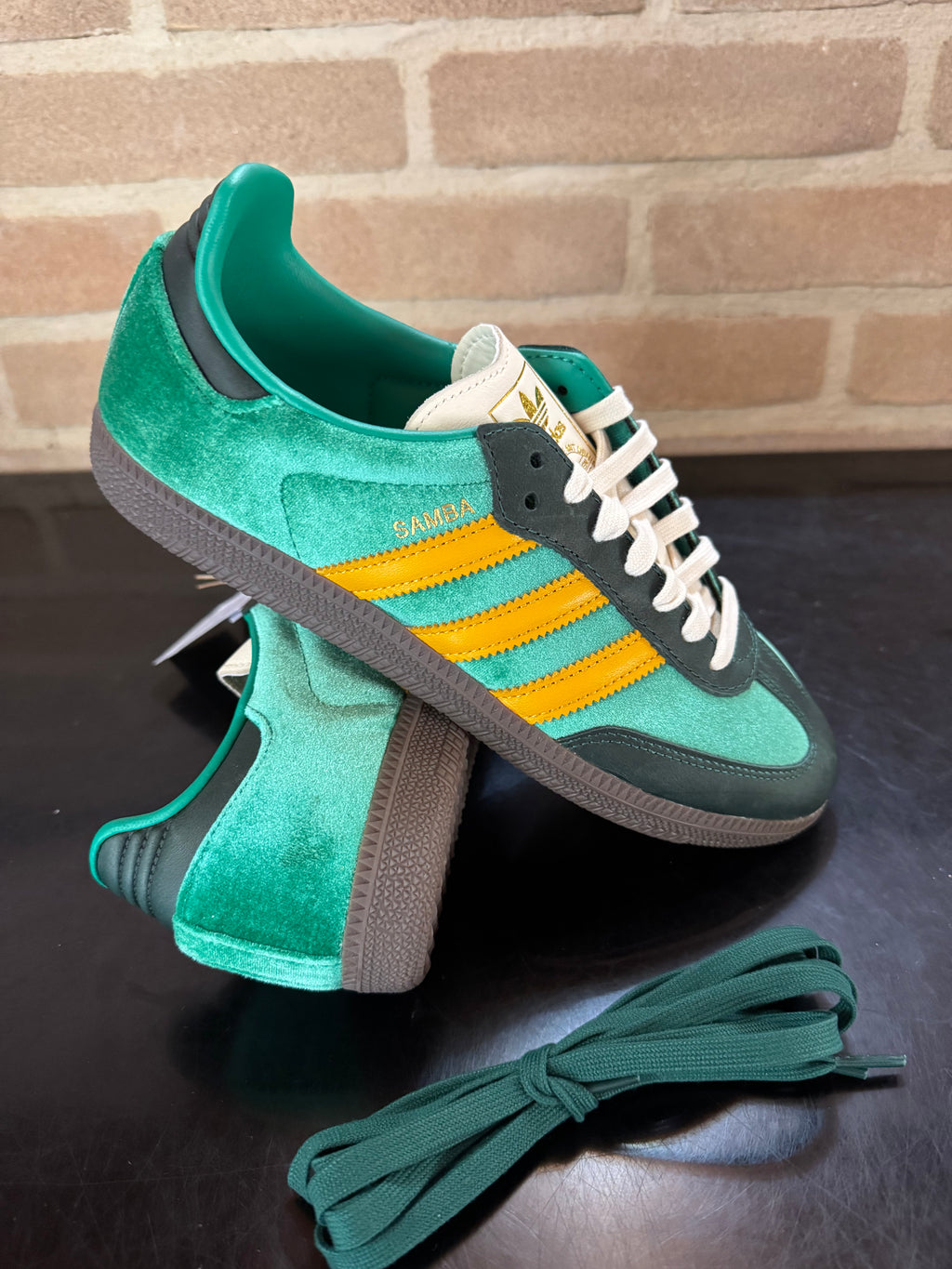 Adidas Samba OG "Green Preloved Yellow Velvet"
