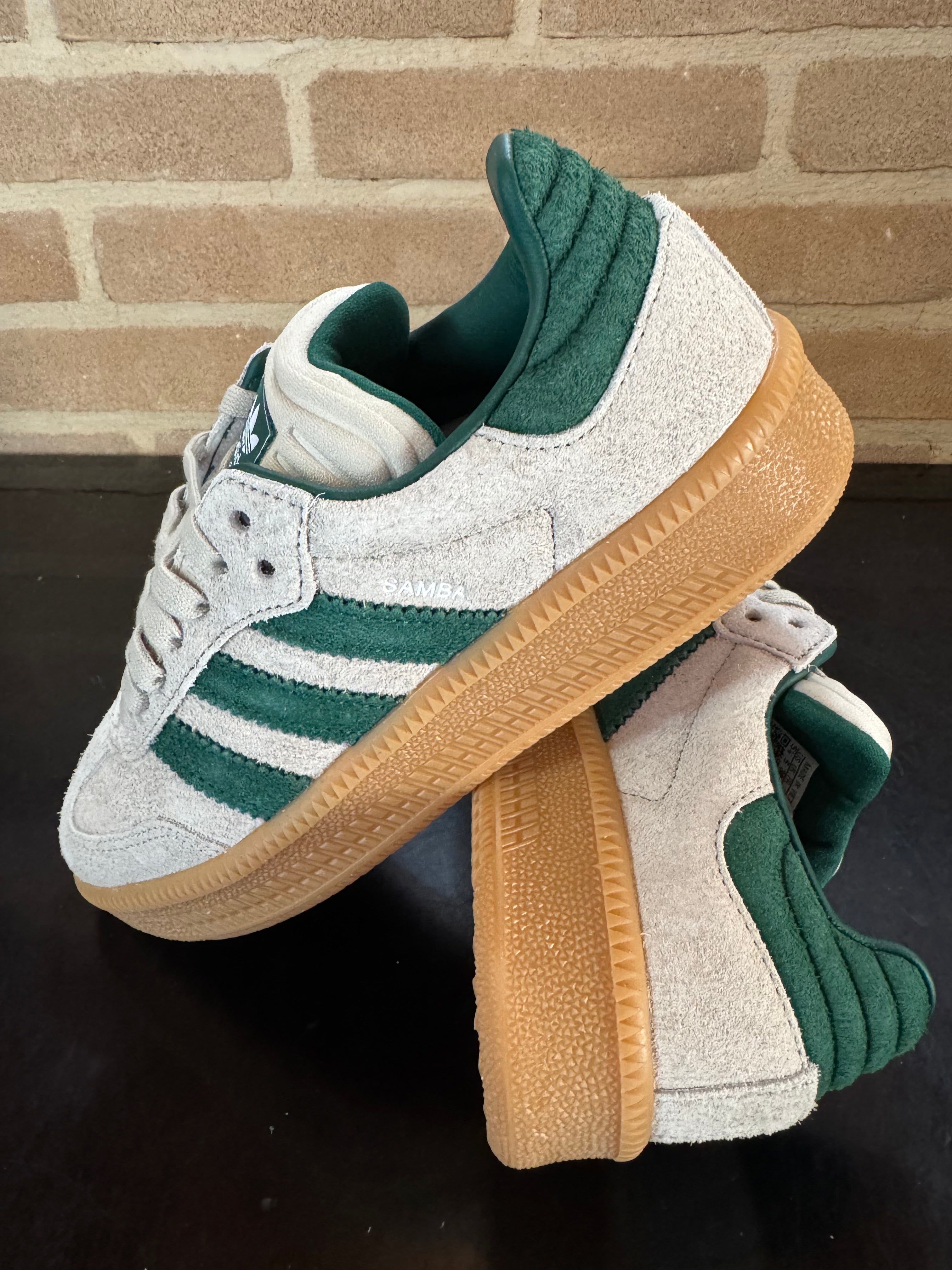Adidas Samba XLG "Putty Grey Collegiate Green"