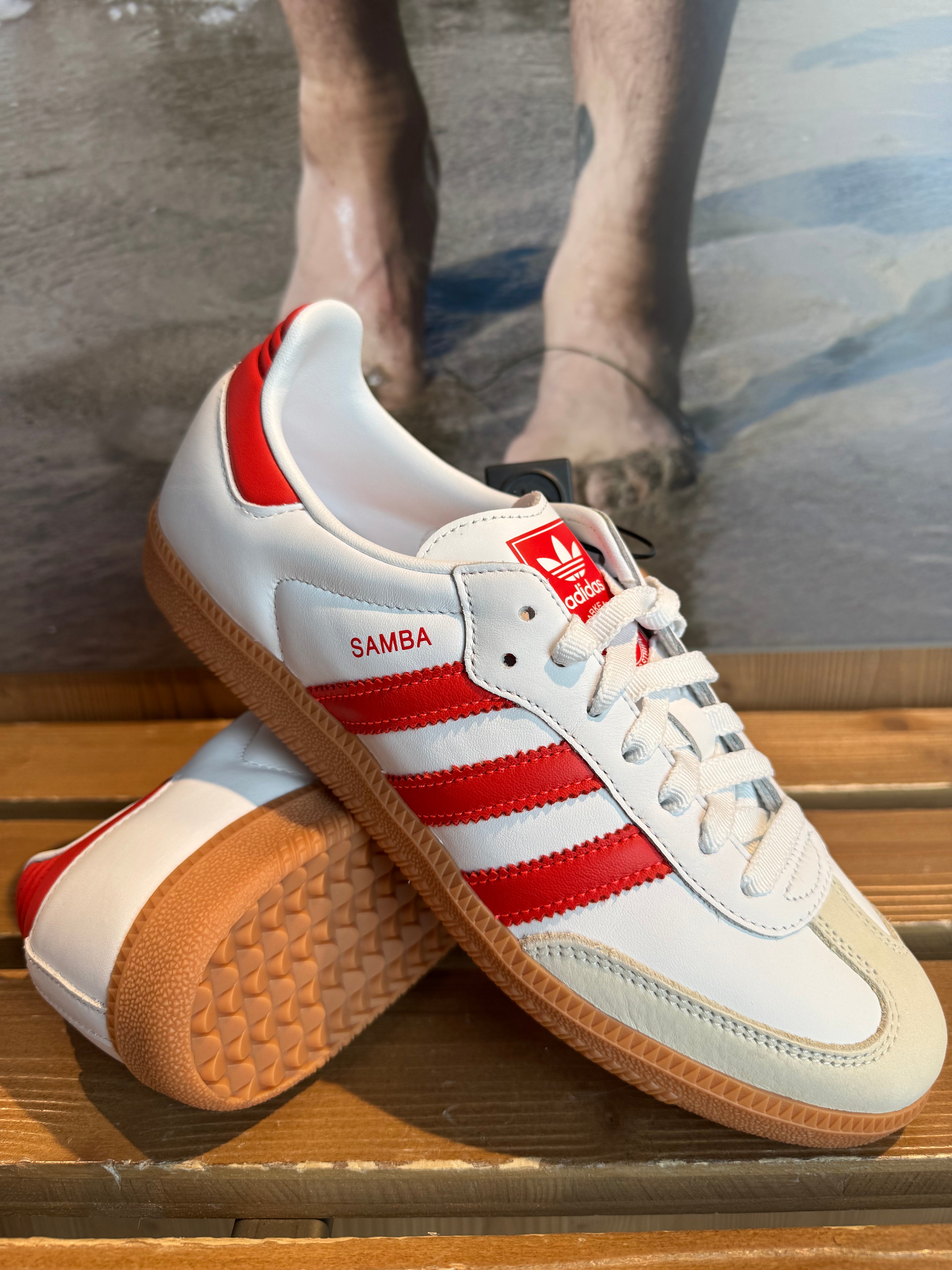 Adidas Samba OG - Bianco/rosse