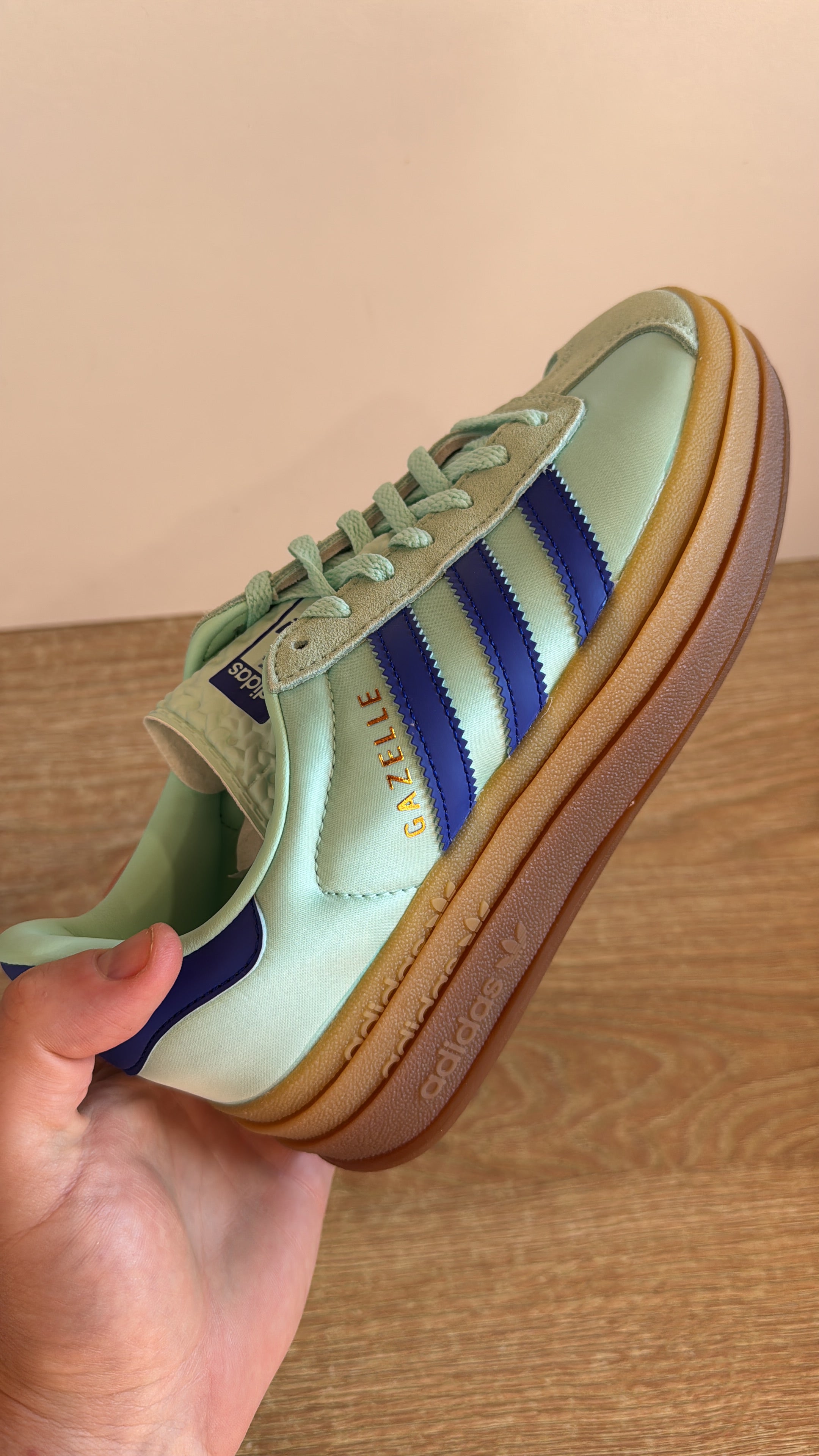 Adidas Gazelle Bold "Clear Mint Lucid Blue Satin"