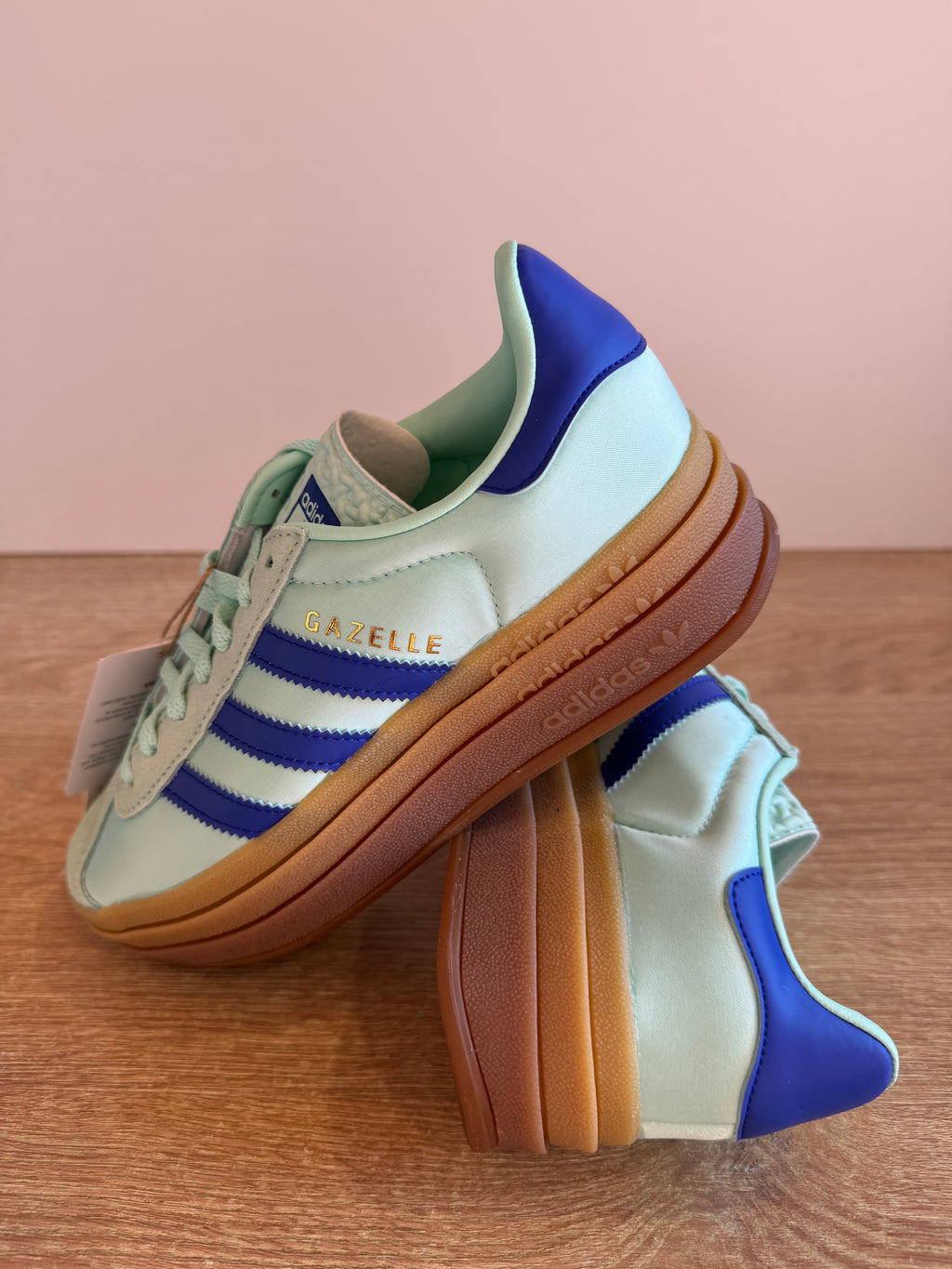 Adidas Gazelle Bold "Clear Mint Lucid Blue Satin"