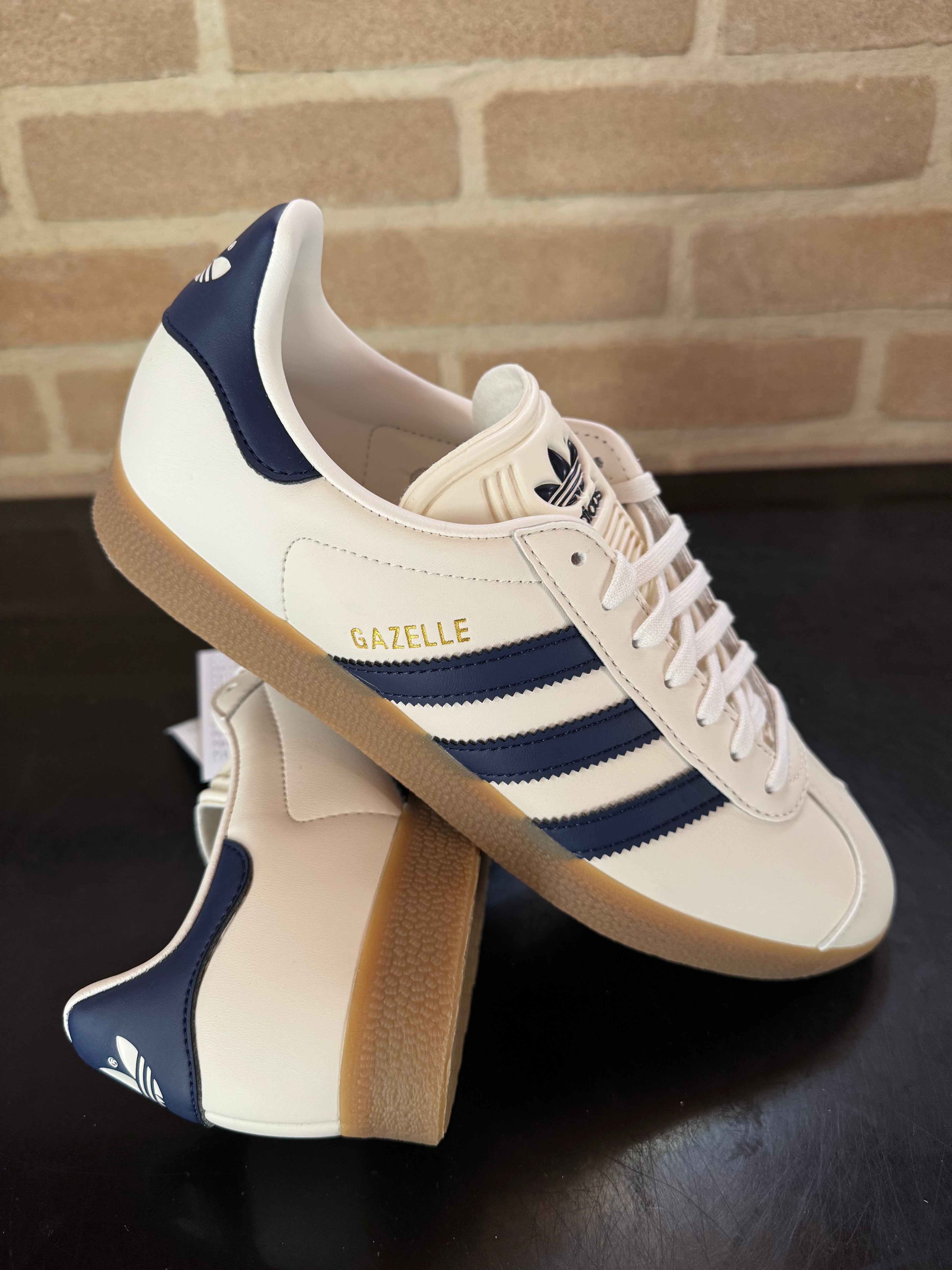 Adidas Gazelle "Cloud White Dark Blu"