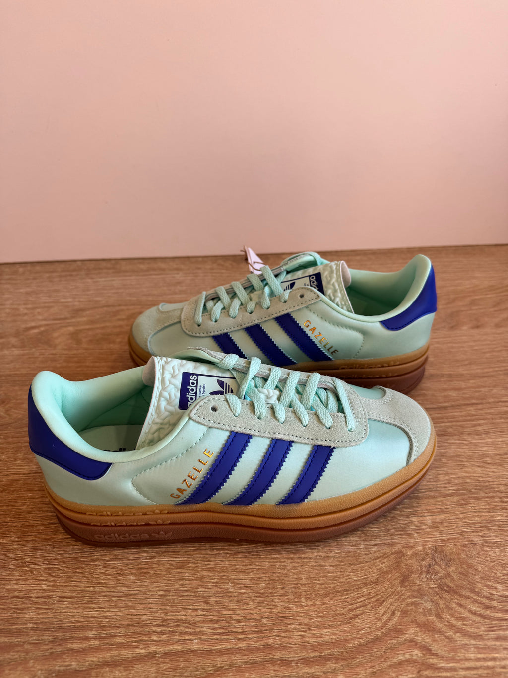 Adidas Gazelle Bold "Clear Mint Lucid Blue Satin"