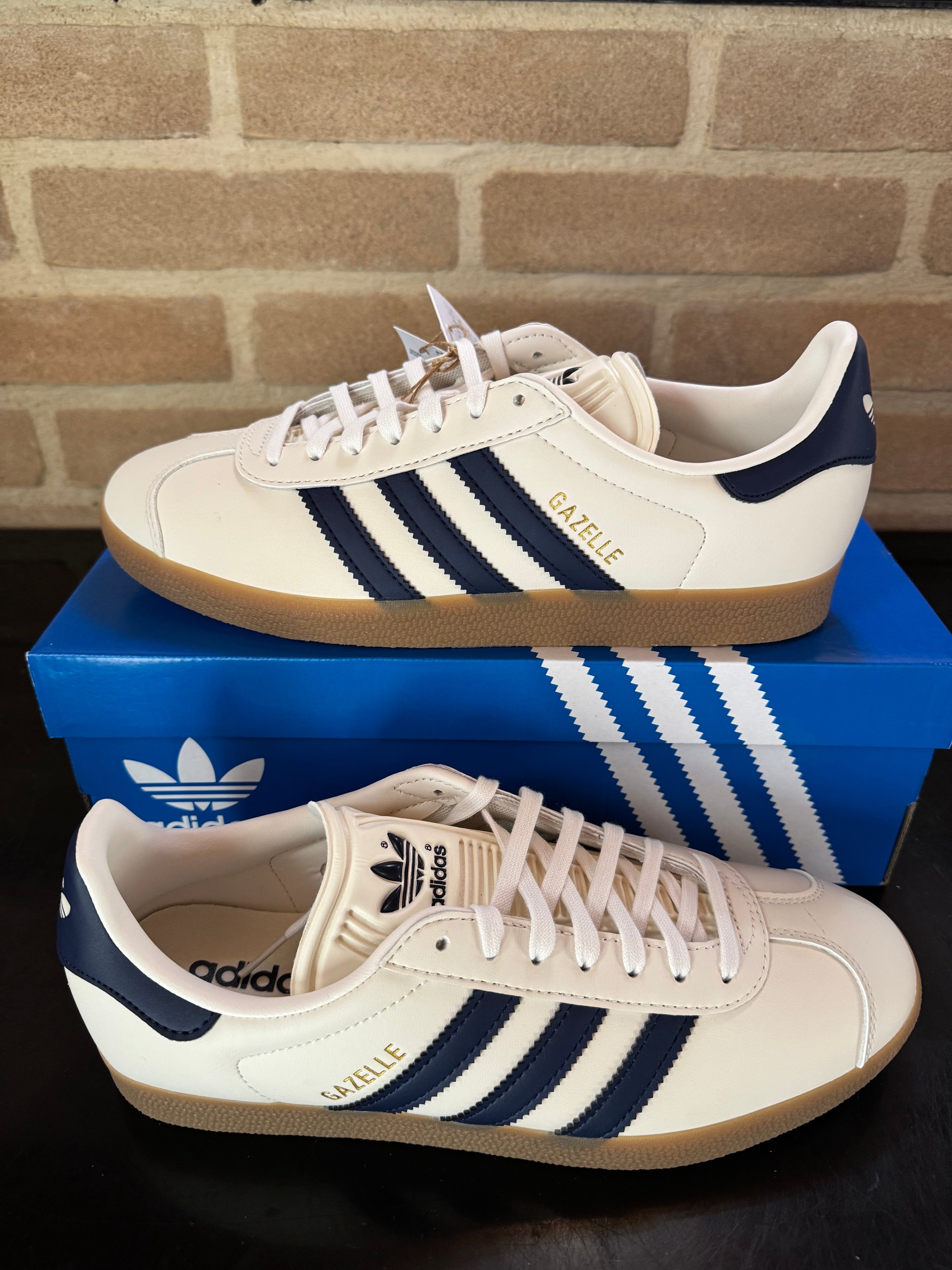 Adidas Gazelle "Cloud White Dark Blu"