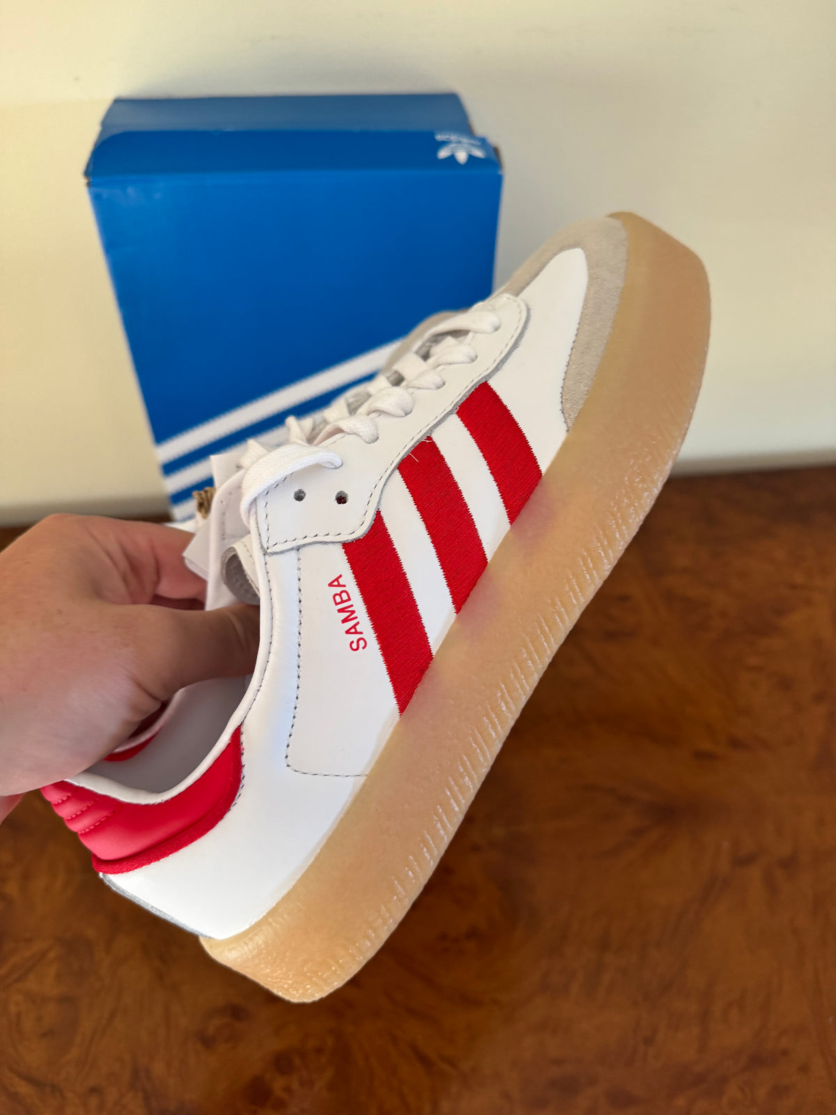 Adidas Sambae "White Scarlet Gum"
