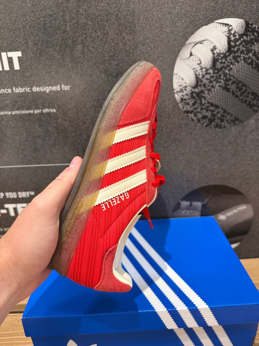 Adidas Gazelle Indoor "Red Pinstripe Satin"