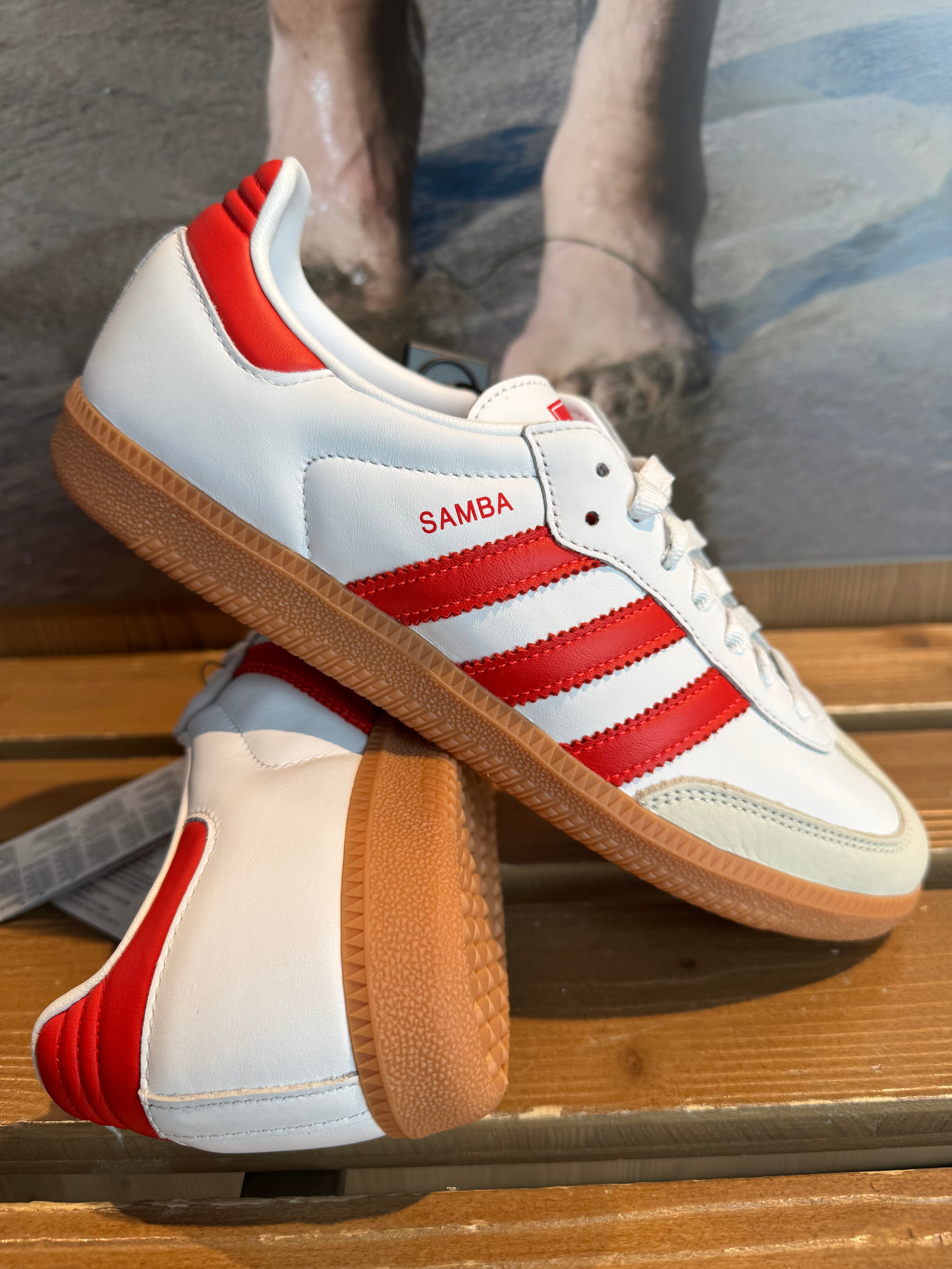 Adidas Samba OG - Bianco/rosse