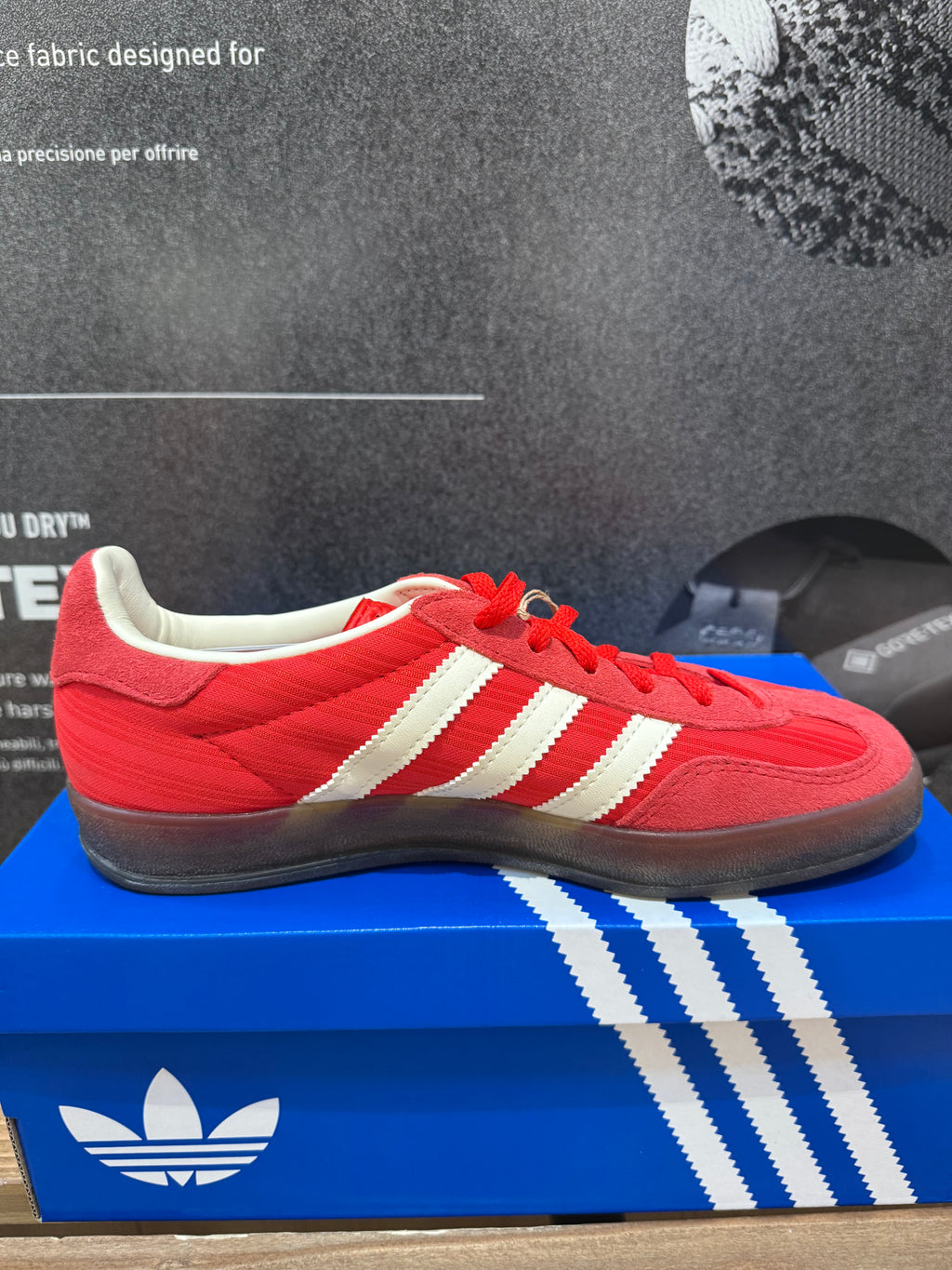 Adidas Gazelle Indoor "Red Pinstripe Satin"