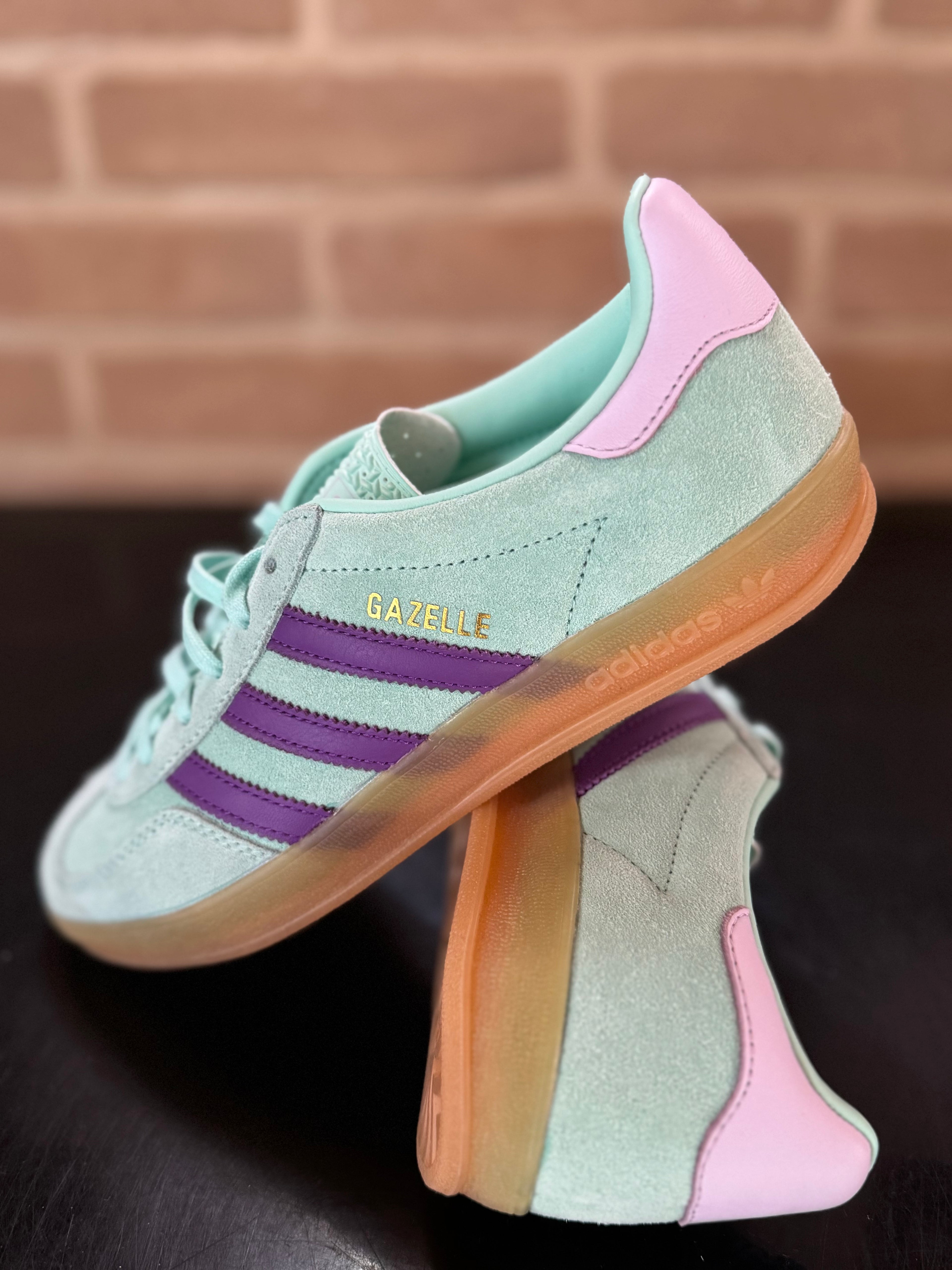 Adidas Gazelle Indoor "Clear Mint Active Purple"