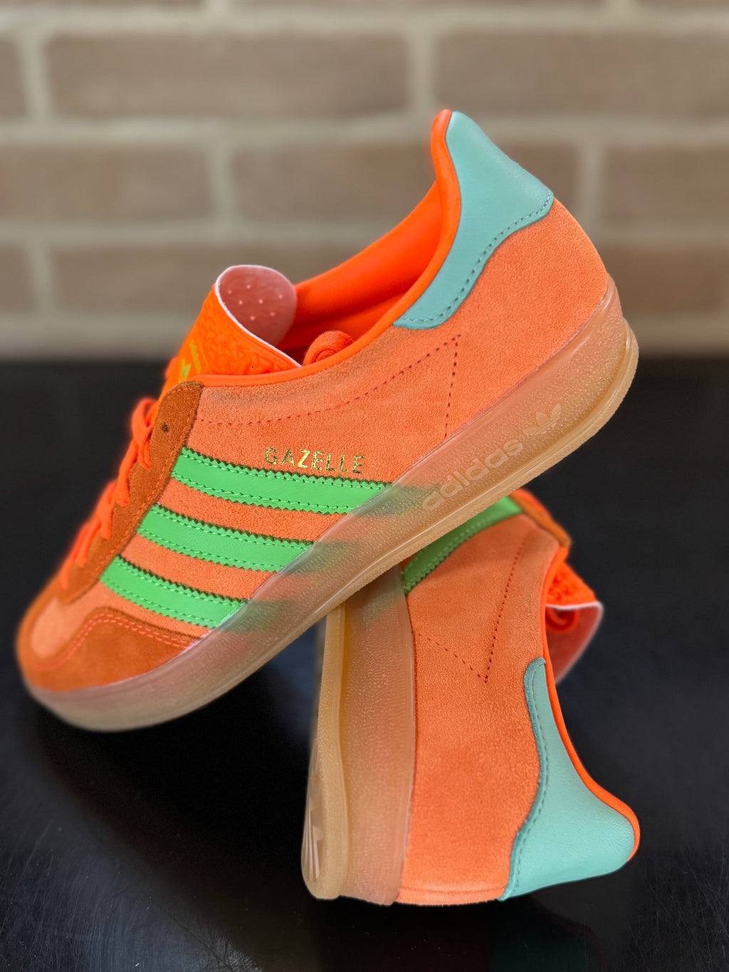 Adidas Gazelle Indoor "Solar Orange Clear Mint"