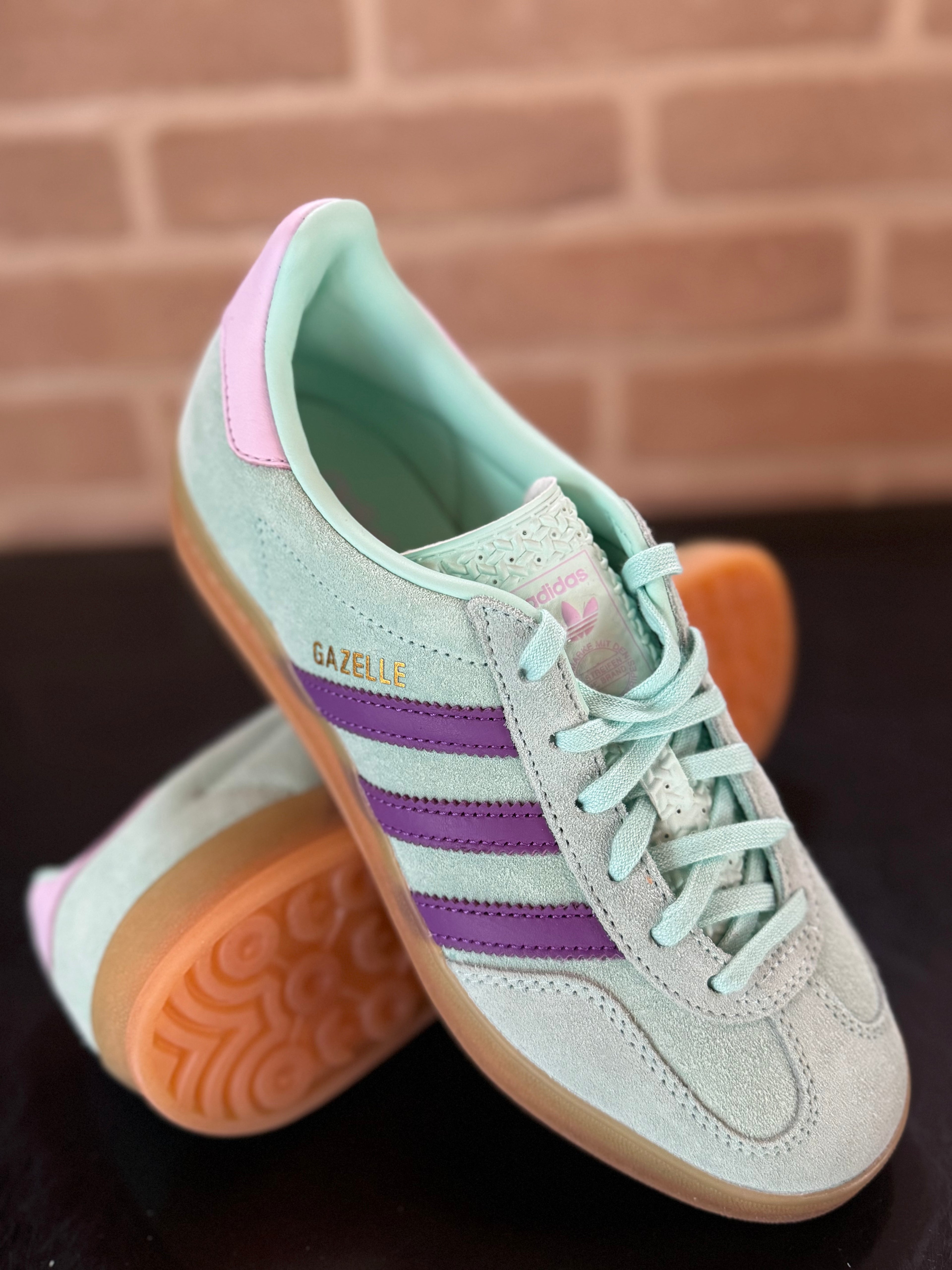 Adidas Gazelle Indoor "Clear Mint Active Purple"