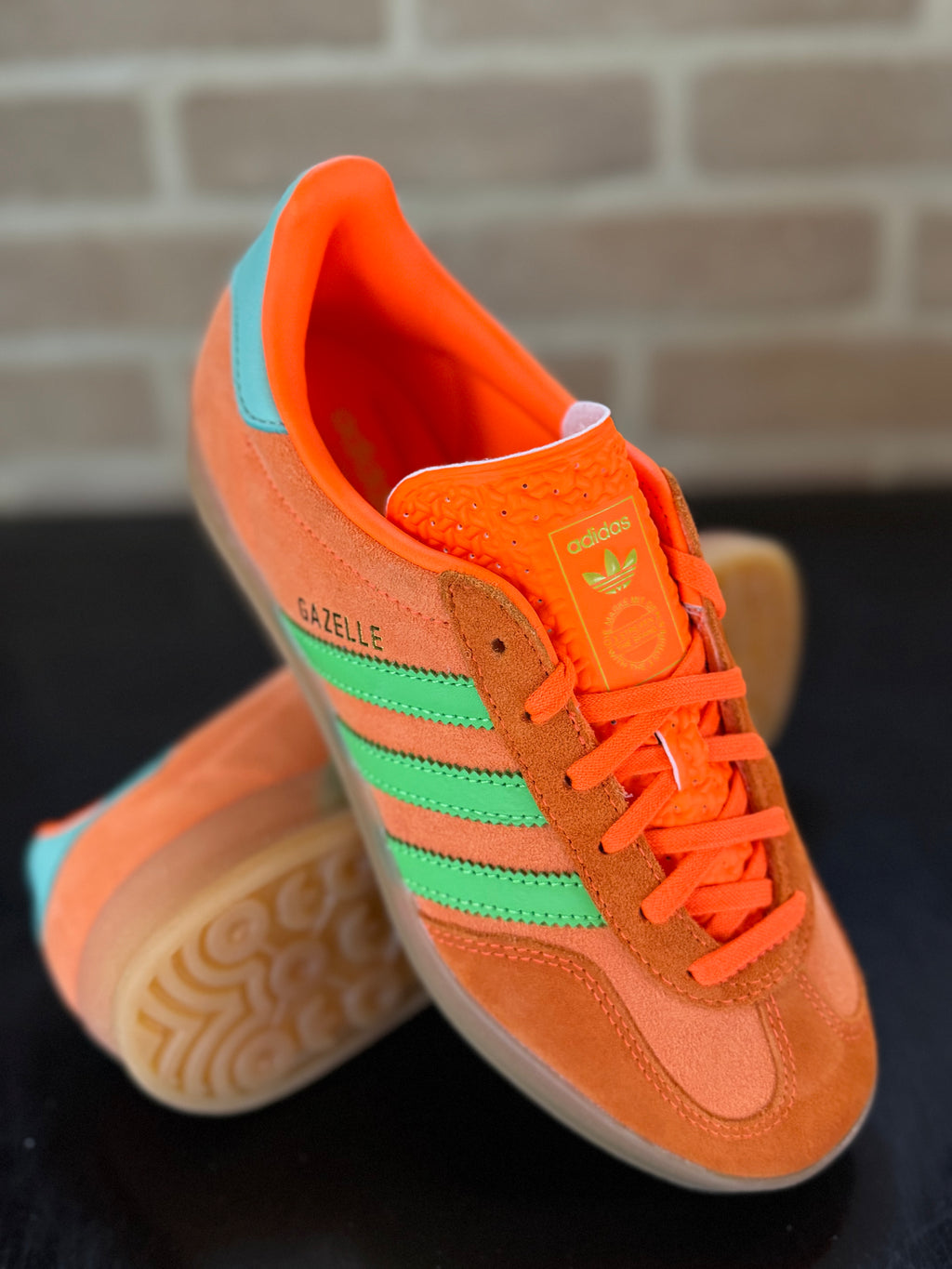 Adidas Gazelle Indoor "Solar Orange Clear Mint"